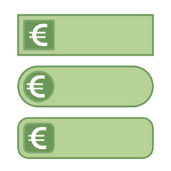 Fototapeta premium modern simple green euro symbol button element vector template blank space, euro text box element green vector