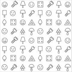 Vector Doodle Illustration Seamless Pattern with Business Web Phone Home and Music Icons





