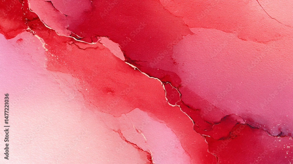 Aufkleber a beautiful blend of watercolor-inspired red tones with artistic flow and smooth texture creating di