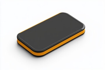 Fototapeta premium Modern portable device with black and orange accents