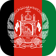 Afghanistan Flag Rounded Square Icon