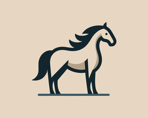 Fototapeta premium Horse full body vector logo for branding use