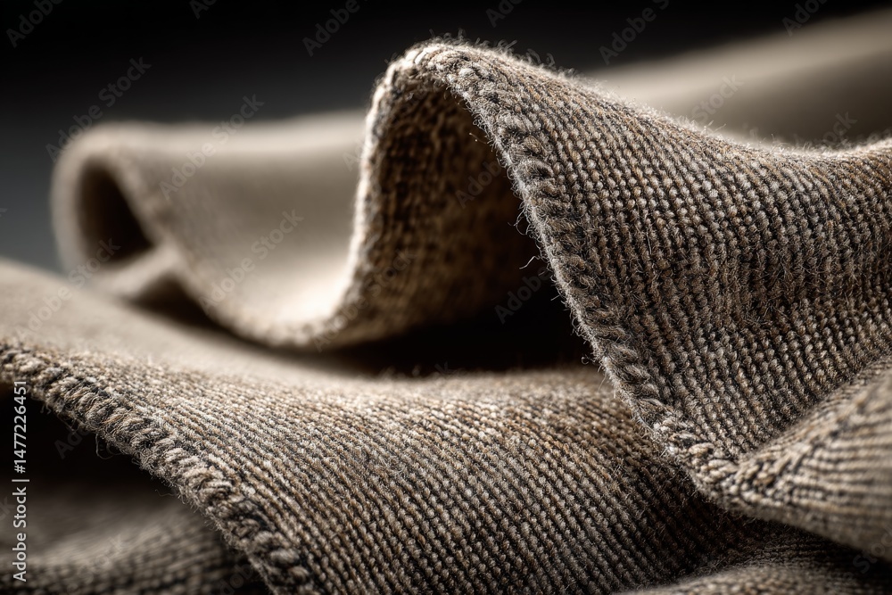 Fototapete soft fabric texture showcasing subtle waves and stitches under focused lighting in a minimalist sett