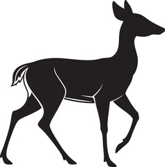 Obraz premium Elegant Black Deer Silhouette Vector Design
