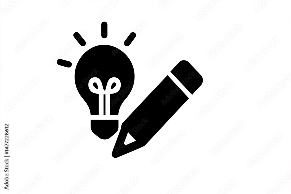 Aufkleber set of modern web icons illustrating creativity and innovation concepts like light bulb and pencil f