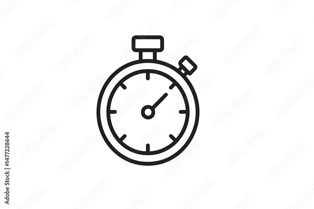 Poster Collection of minimalist web icons featuring a stopwatch designed for digital applications and user interfaces