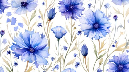 Exquisite Watercolor Summer Floral Seamless Pattern for Professional Designs