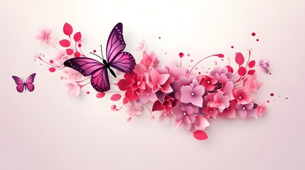 Professional romantic greeting card design with delicate floral element for special occasions