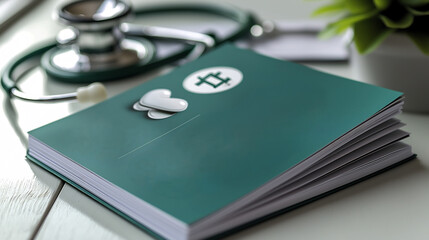 Clear and informative medical brochure layout uses soft green tones and a simple medical icon with generous blank areas for text ideal for communicating healthcare services effectively