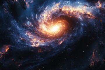 Fototapeta premium A swirling, vibrant galaxy in deep space.