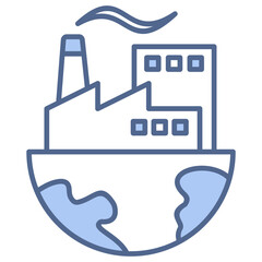 Green Industry Blue Icon