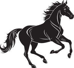 Obraz premium Running Horse Silhouette in Motion Vector