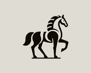 Horse full body clean logo for business design