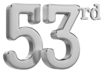 53rd Anniversary silver Number 3D
