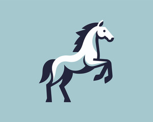 Horse full body minimal logo for business identity