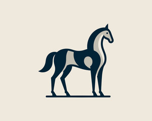 Horse full body emblem logo for corporate design