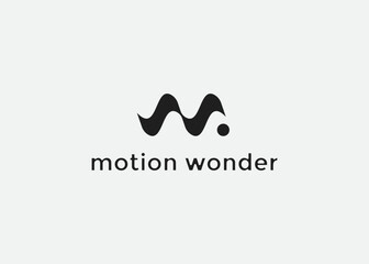 Abstract letter M with mountain range logo design vector illustration