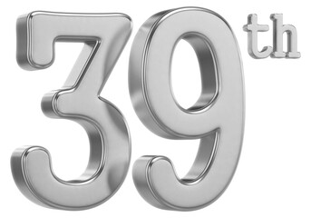 39th Anniversary silver Number 3D