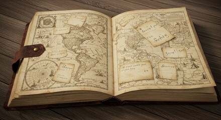 Detailed illustration open book pages