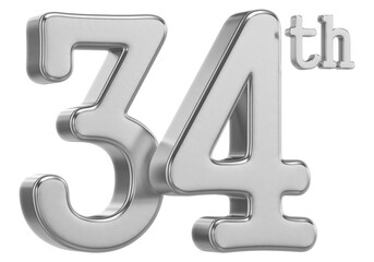 34th Anniversary silver Number 3D