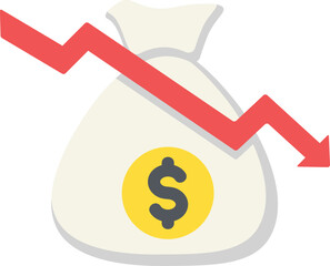 Budget Deficit Flat Icon