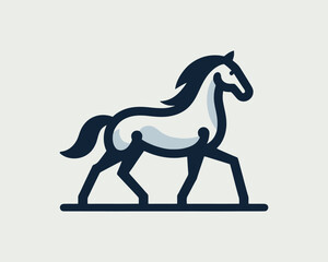 Horse full body standing logo for branding