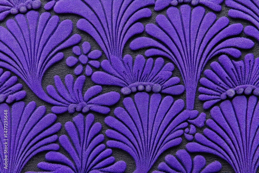 Poster vibrant purple floral patterns create an eye-catching design suitable for various artistic applicati