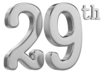 29th Anniversary silver Number 3D