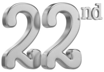 22nd Anniversary silver Number 3D