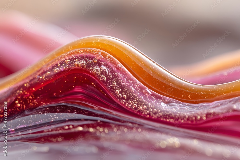 Aufkleber Colorful swirls of liquid create an abstract design with vibrant hues and shimmering details