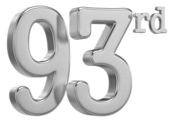 93rd Anniversary silver Number 3D