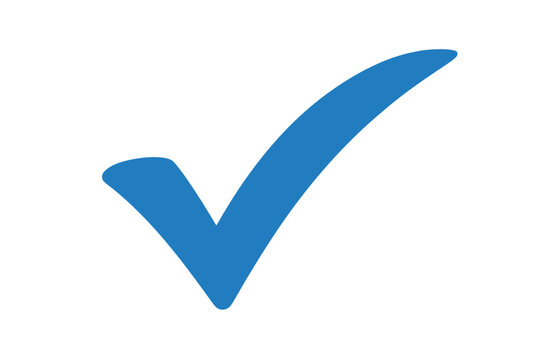 Blue check mark vector icon symbol graphic design