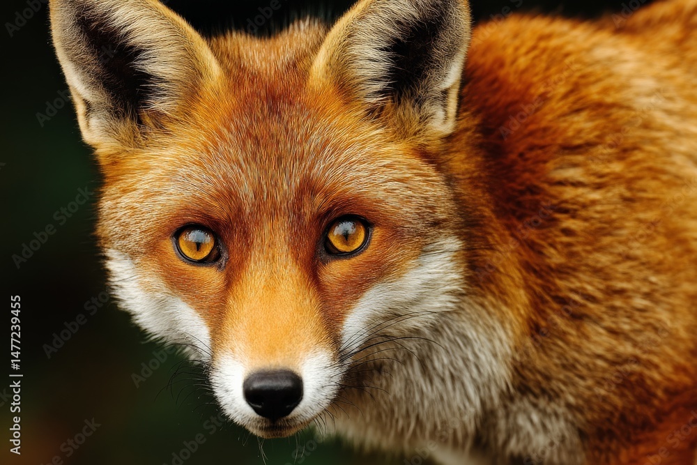 Poster red fox captures attention with striking eyes in a natural setting during daylight hours