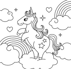 Hand drawn coloring book illustration	
