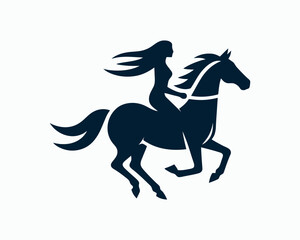 Horse rider vector logo for business use