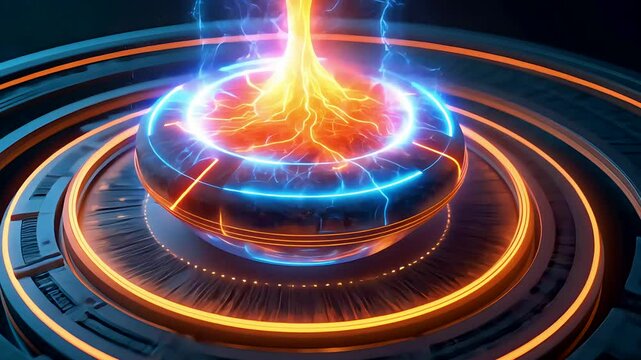Glowing Energy Core Emitting Light in Futuristic Digital Concept Art
