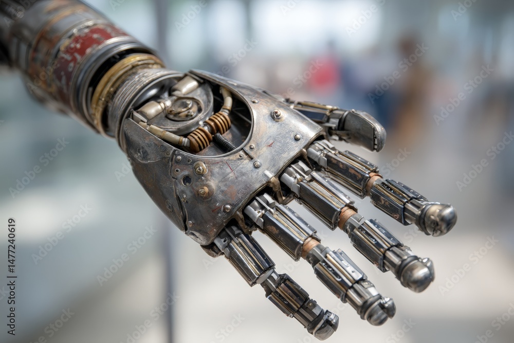 Leinwandbilder advanced robotic hand on display in a technology exhibition showcasing mechanical innovation and des