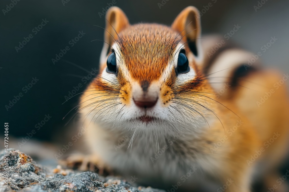Poster curious chipmunk exploring its surroundings in a natural habitat during daylight hours