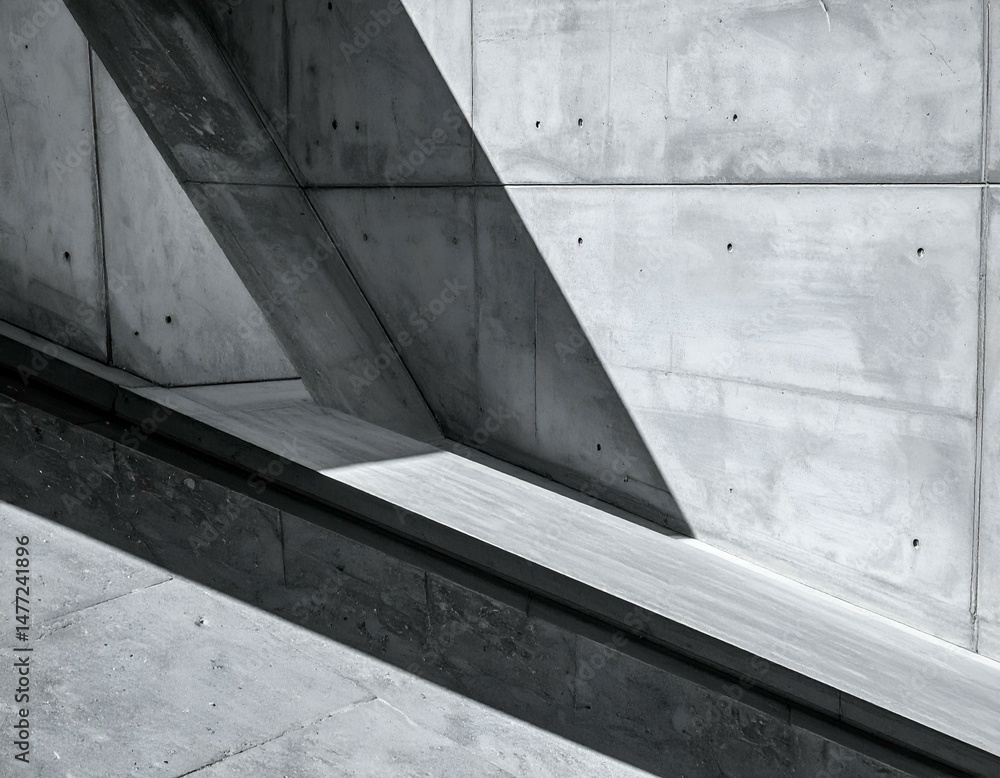 Aufkleber abstract monochrome image of architectural concrete textures and shadows. geometric patterns and con