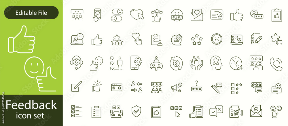 Aufkleber feedback set of web icons in line style. feedback and review icons for web and mobile app. customer 