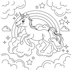 Hand drawn coloring book illustration	
