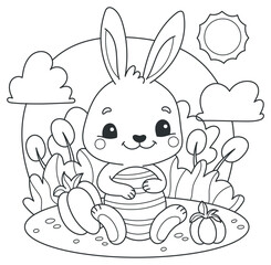 Hand drawn coloring book illustration	
