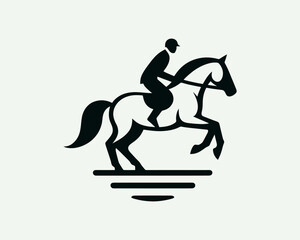 Fototapeta premium Horse rider silhouette logo for business use