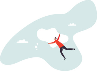 Over thinking, obsessive in work or too many problems that cannot make decision .character for design.