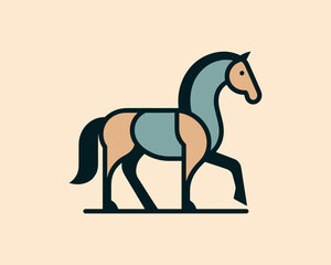 Horse full body simple logo for business projects