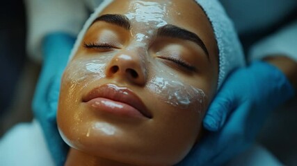 Serene Facial Treatment: Witness the ultimate tranquility as a client experiences a rejuvenating facial treatment, their skin revitalized and their senses at peace.