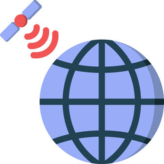 Earth Satellite Flat Icon