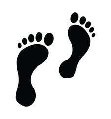 Human footprints icon set. foot print icon set. Step footprints paths. footstep prints and shoe steps
