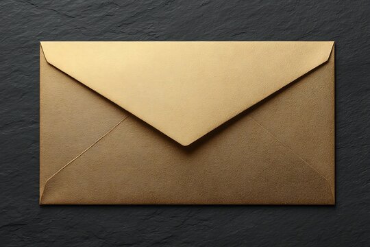 Gold envelope on a black stone textured surface offering a sophisticated appeal