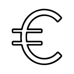 Fototapeta premium outline icon of euro currency symbol in minimalist style, representing european money, finance, economy, banking and international transactions